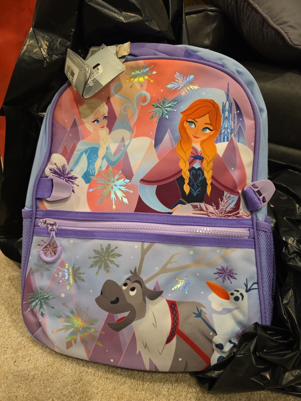 Disney Frozen Kids Lavender & Pink Anna Elsa Backpack